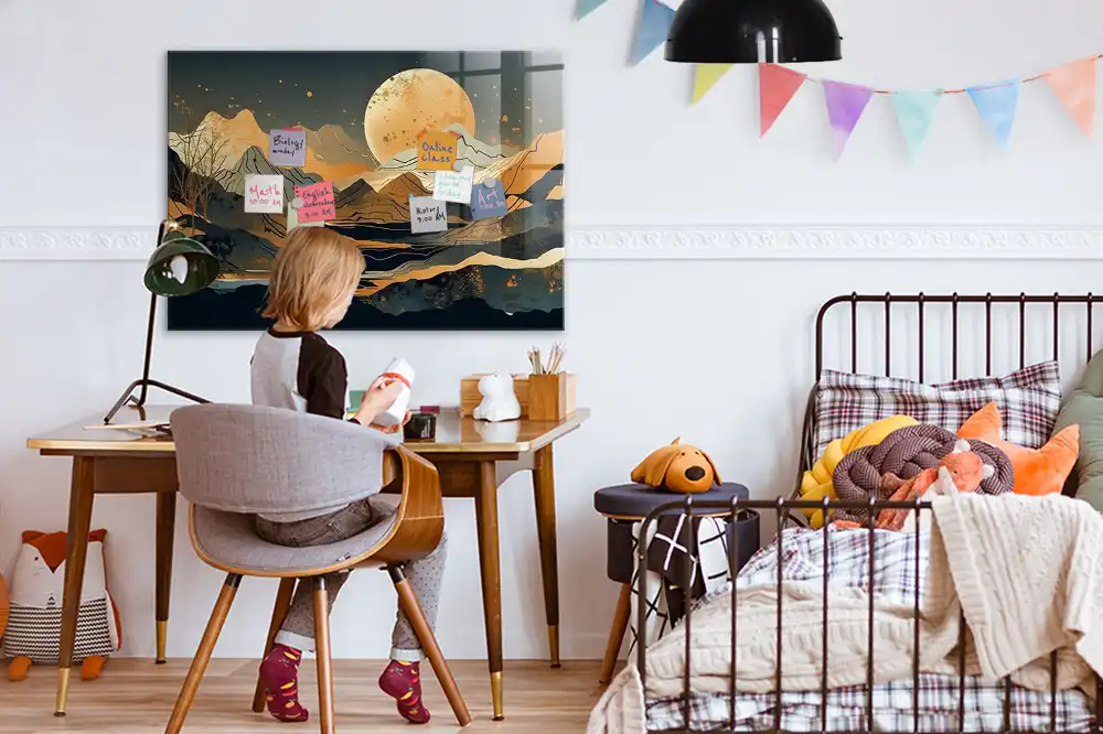 Tableau magnétique pour magnets motif paysage artistique