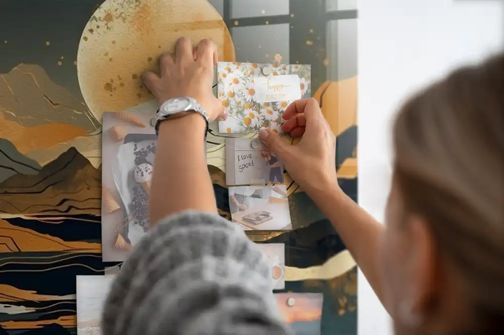 Tableau magnétique pour magnets motif paysage artistique