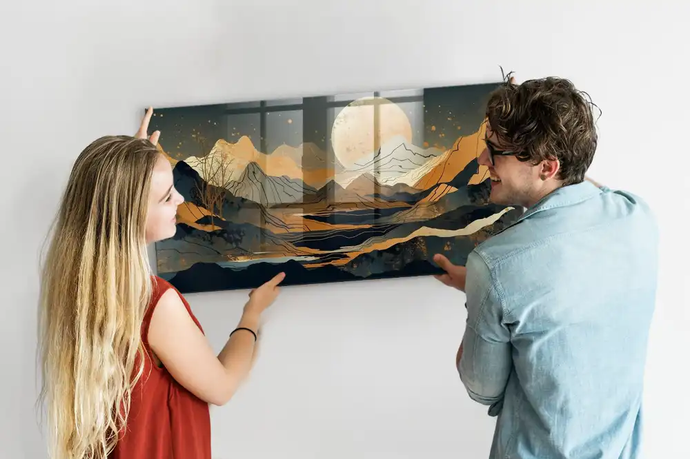 Tableau magnétique pour magnets motif paysage artistique