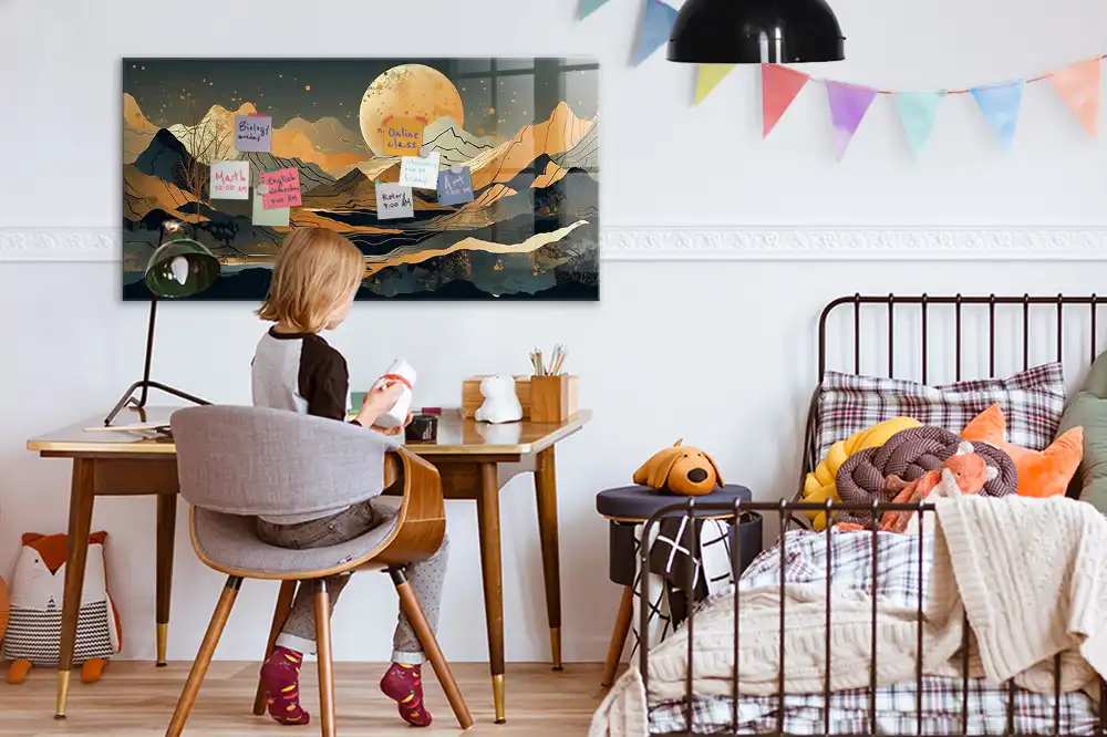 Tableau magnétique pour magnets motif paysage artistique