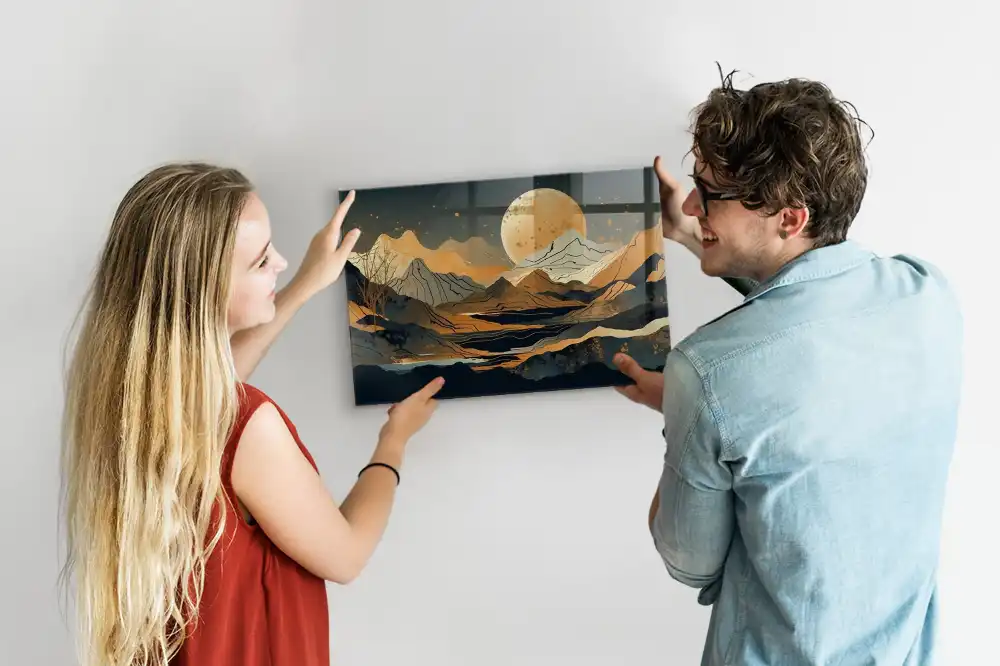 Tableau magnétique pour magnets motif paysage artistique