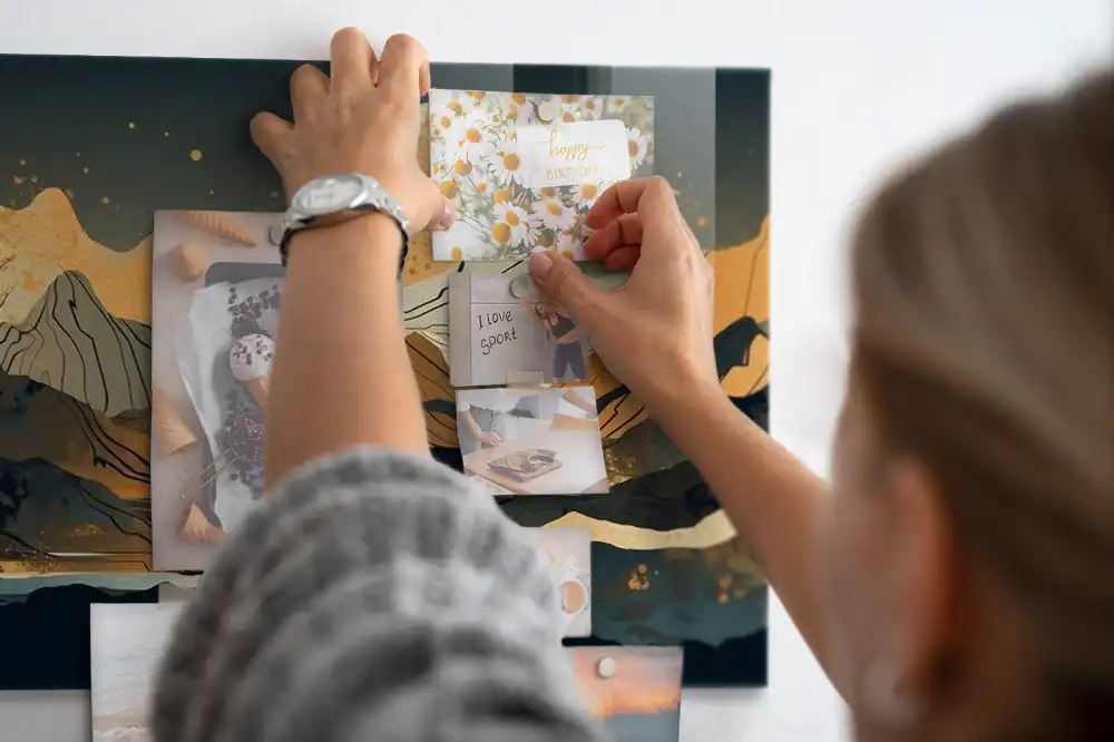 Tableau magnétique pour magnets motif paysage artistique