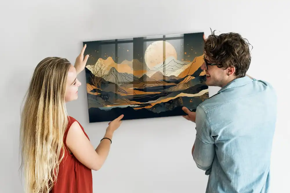 Tableau magnétique pour magnets motif paysage artistique