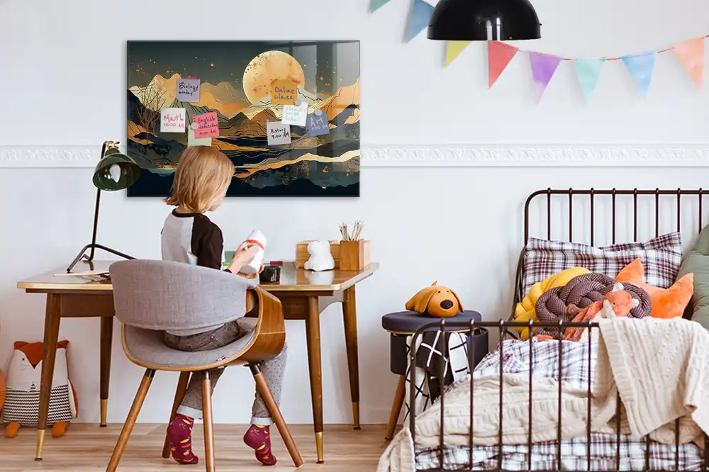 Tableau magnétique pour magnets motif paysage artistique