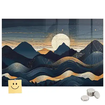 Tableau en verre magnétique paysage au crépuscule