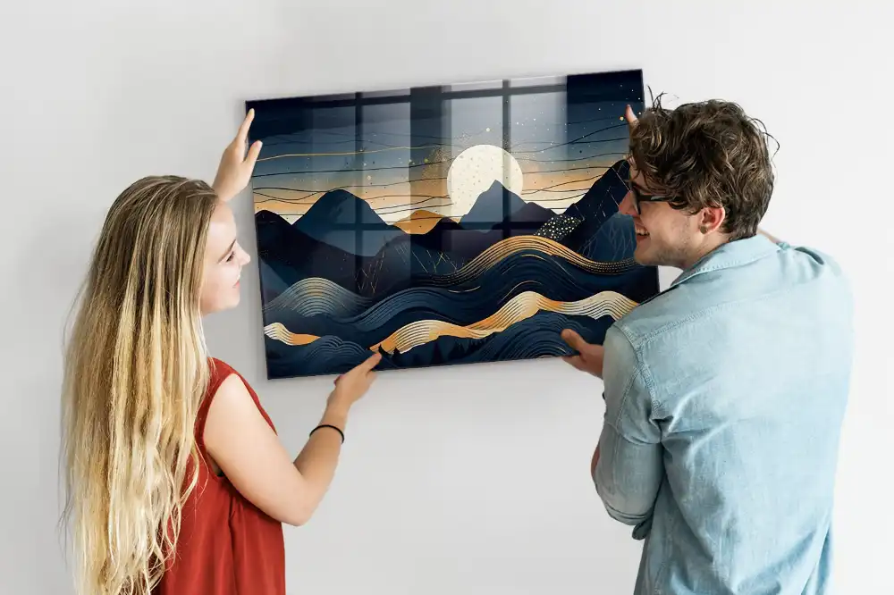 Tableau en verre magnétique paysage au crépuscule