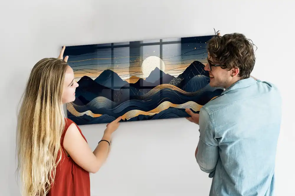 Tableau en verre magnétique paysage au crépuscule