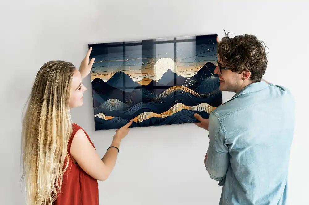 Tableau en verre magnétique paysage au crépuscule
