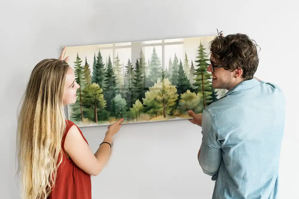 Tableau aimanté décoration paysage forestier