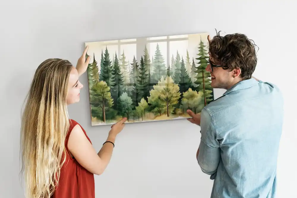 Tableau aimanté décoration paysage forestier