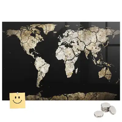 Tableau magnétique pour magnets motif carte du monde