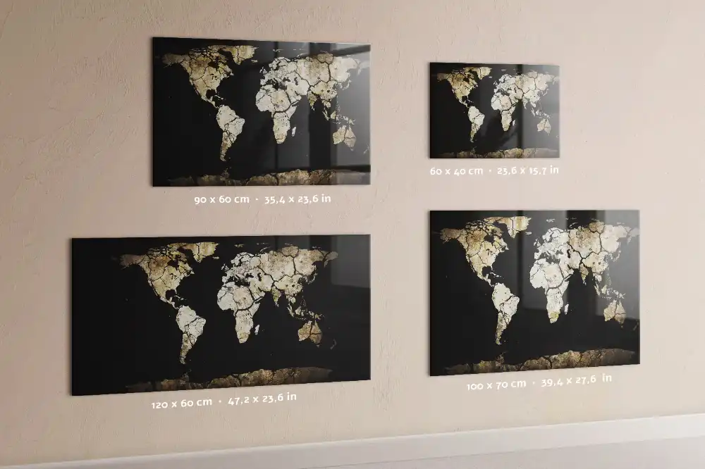 Tableau magnétique pour magnets motif carte du monde