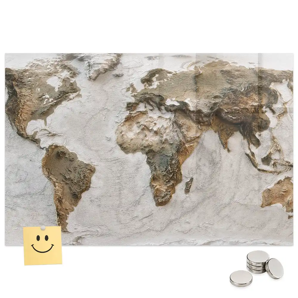 Tableau magnétique avec carte du monde historique pour magnets