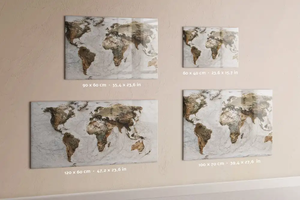 Tableau magnétique avec carte du monde historique pour magnets