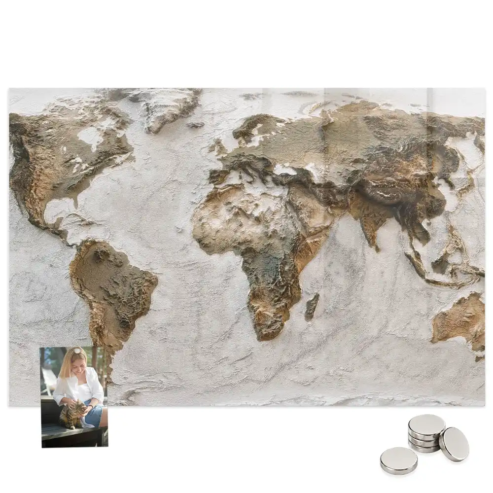 Tableau magnétique avec carte du monde historique pour magnets