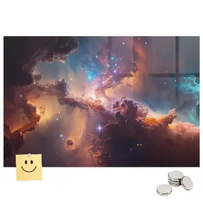 Tableau magnétique en verre motif univers cosmique