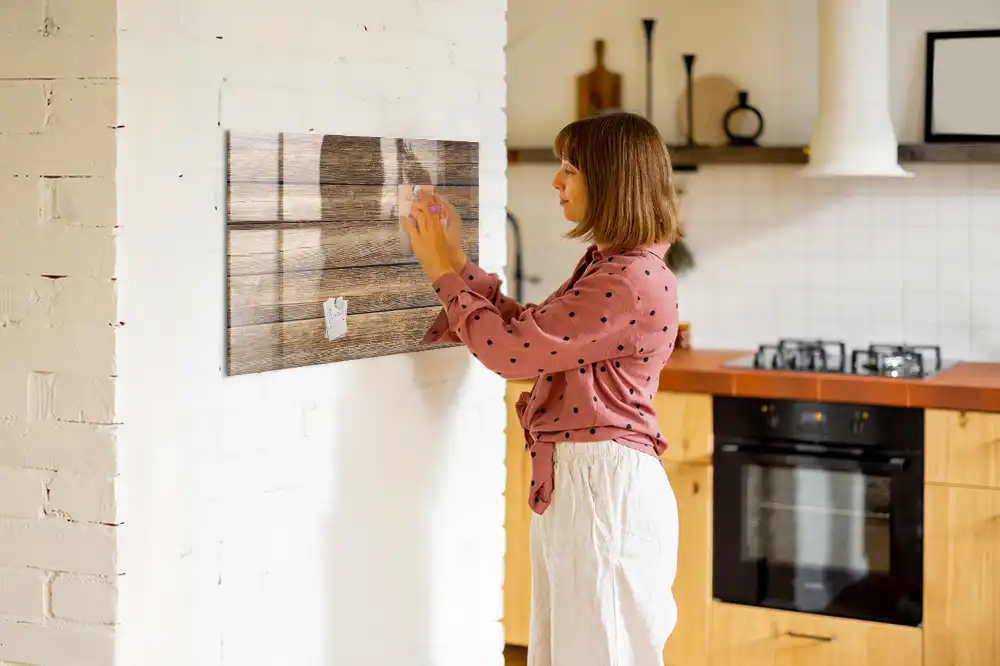 Tableau mural magnétique en bois