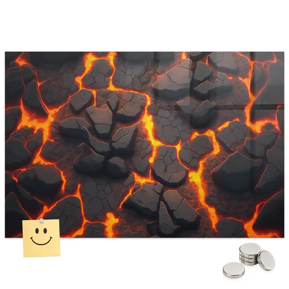 Tableau aimanté motif magma liquide