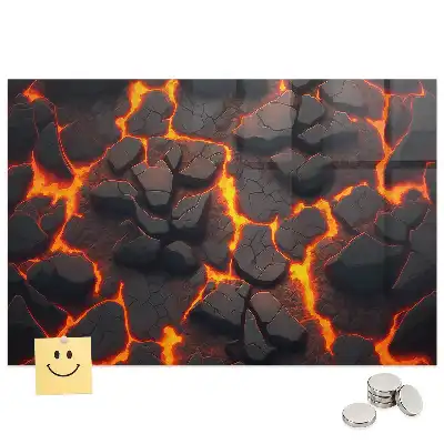 Tableau aimanté motif magma liquide