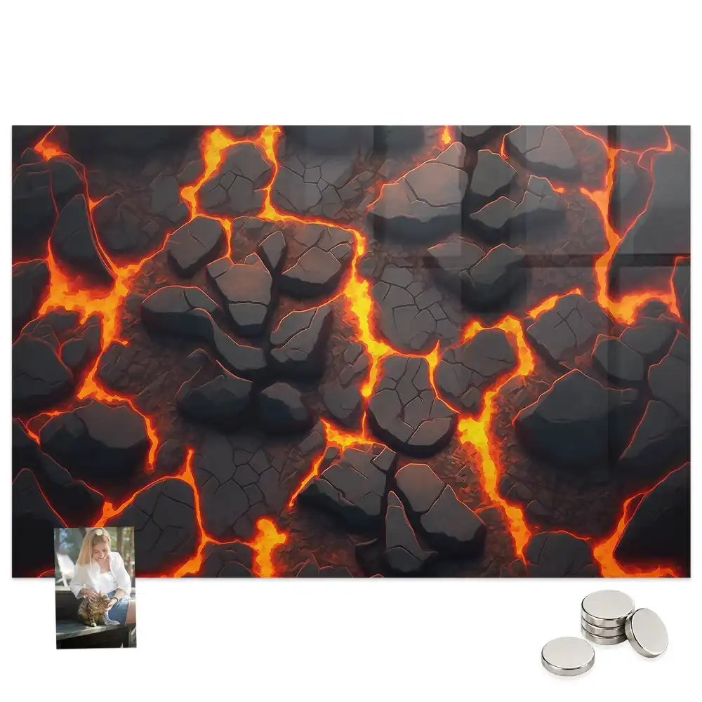 Tableau aimanté motif magma liquide