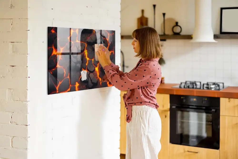 Tableau aimanté motif magma liquide