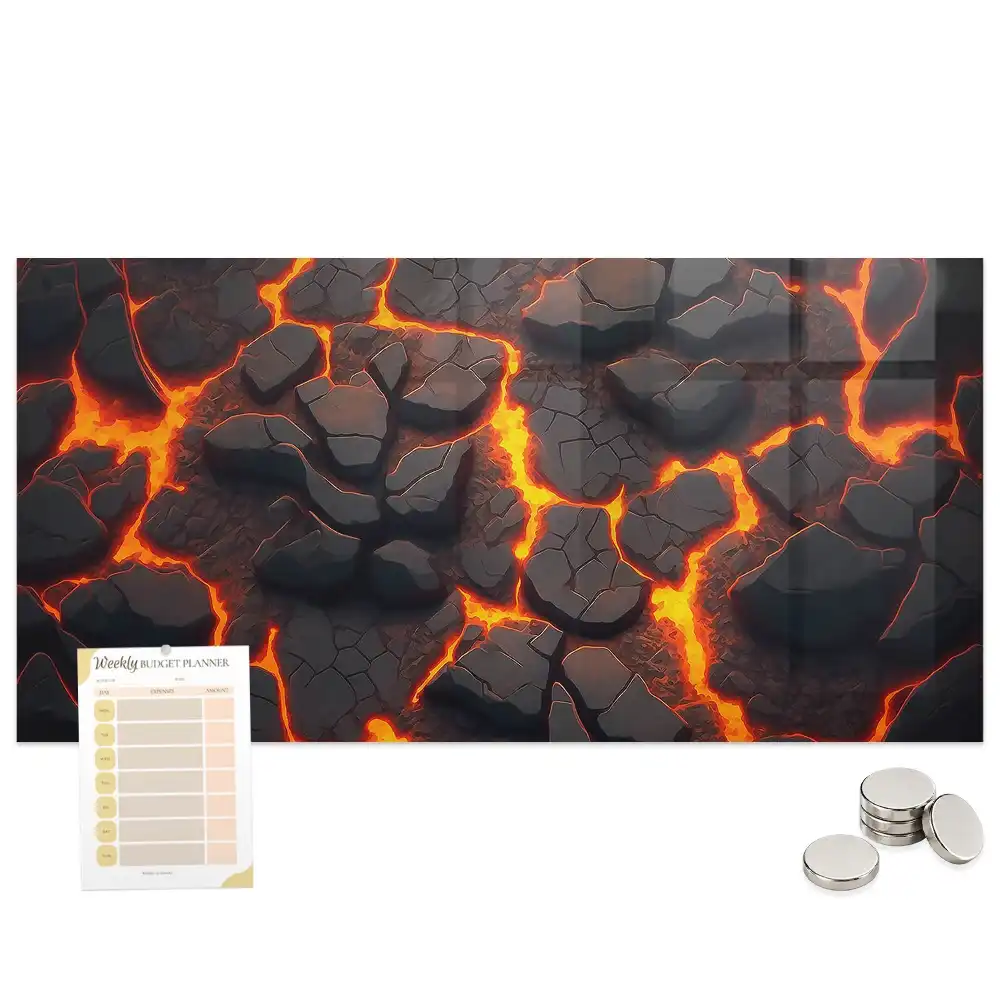 Tableau aimanté motif magma liquide