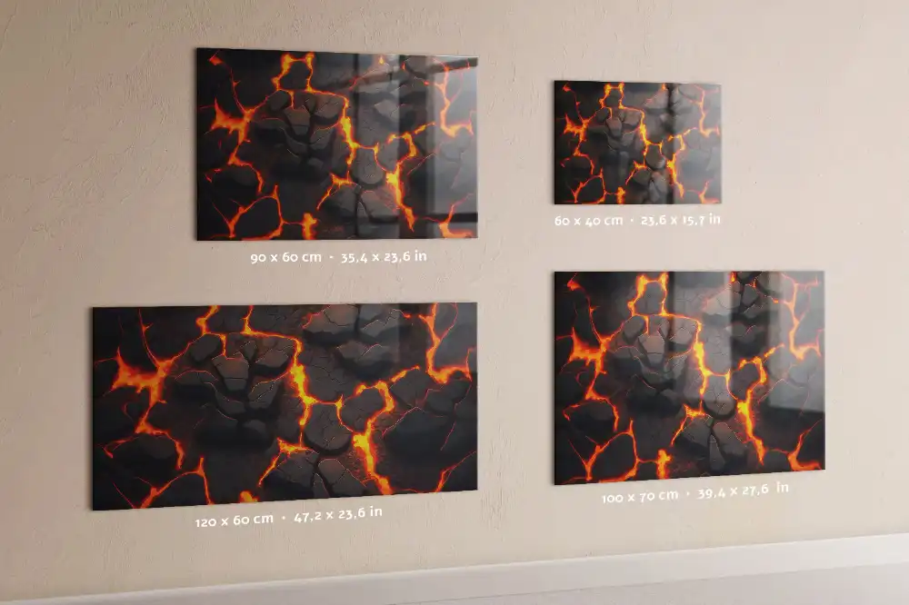Tableau aimanté motif magma liquide