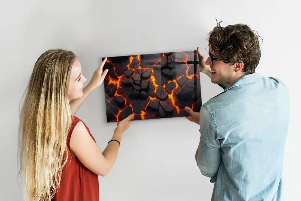 Tableau aimanté motif magma liquide