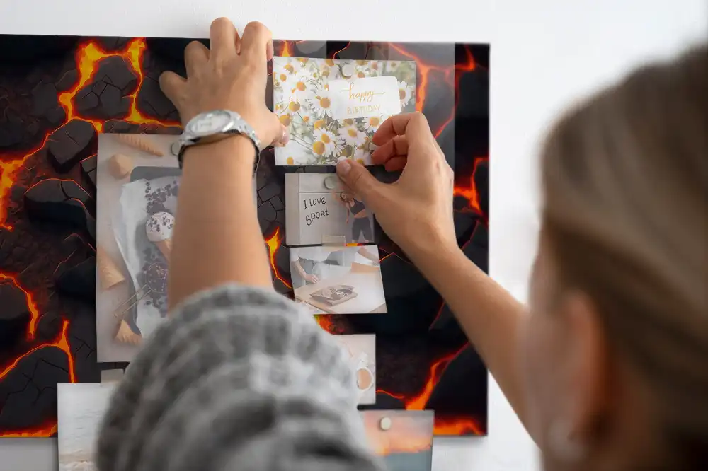Tableau aimanté motif magma liquide