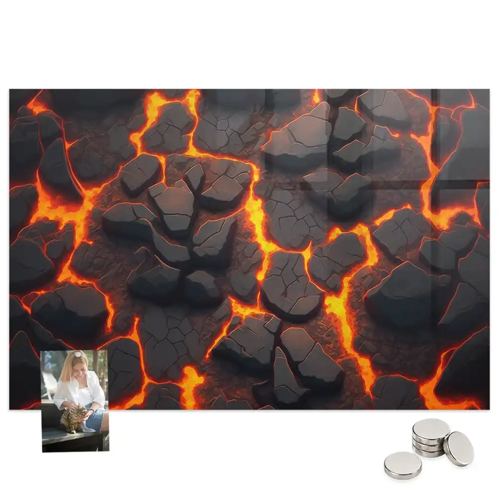 Tableau aimanté motif magma liquide
