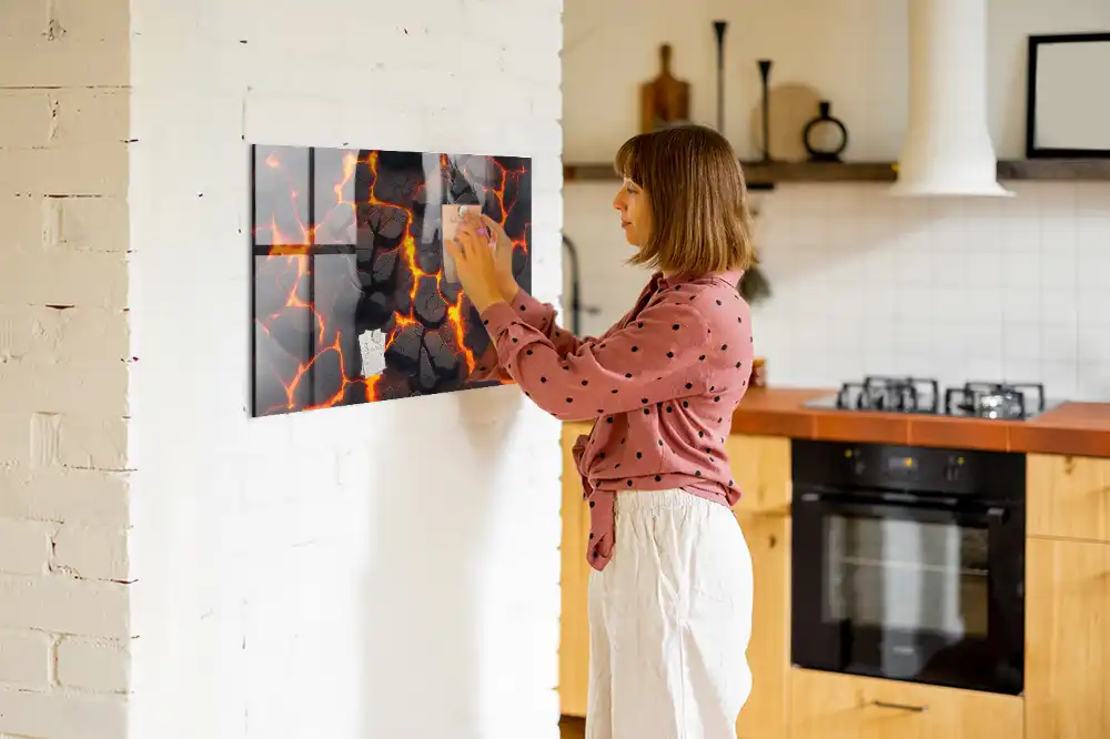 Tableau aimanté motif magma liquide