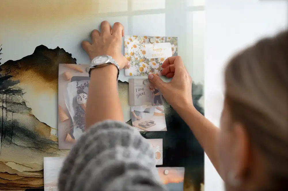 Tableau magnétique en verre avec motif artistique paysage