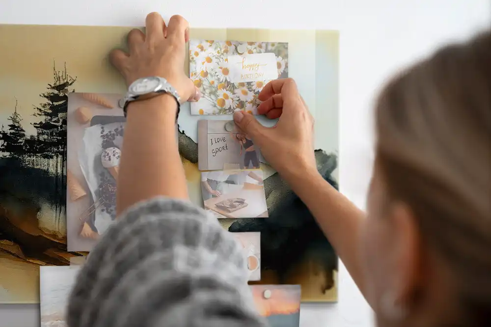 Tableau magnétique en verre avec motif artistique paysage