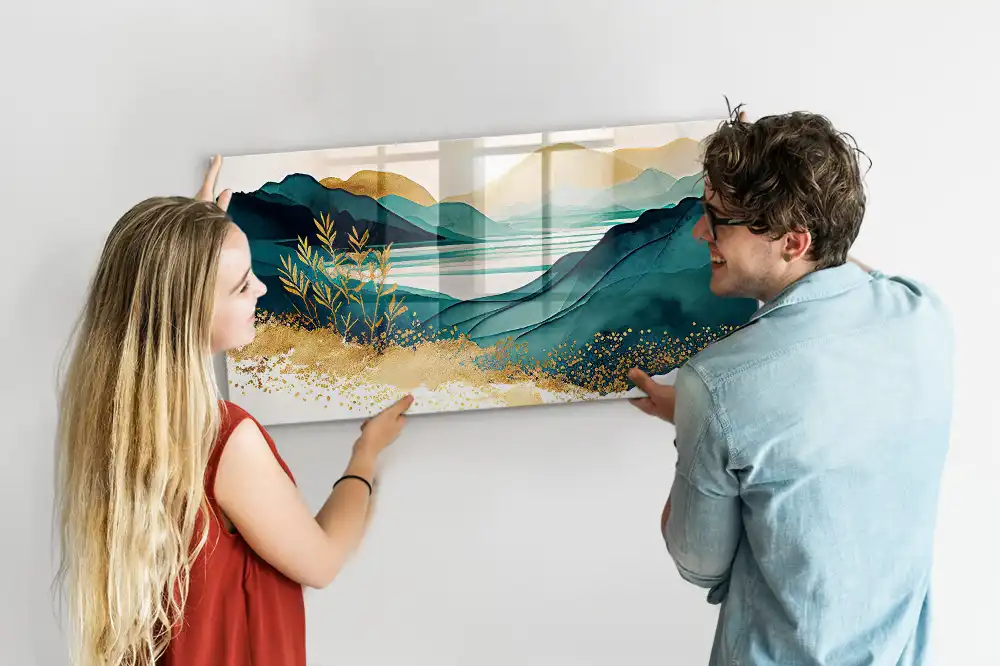 Tableau magnétique paysage de montagne