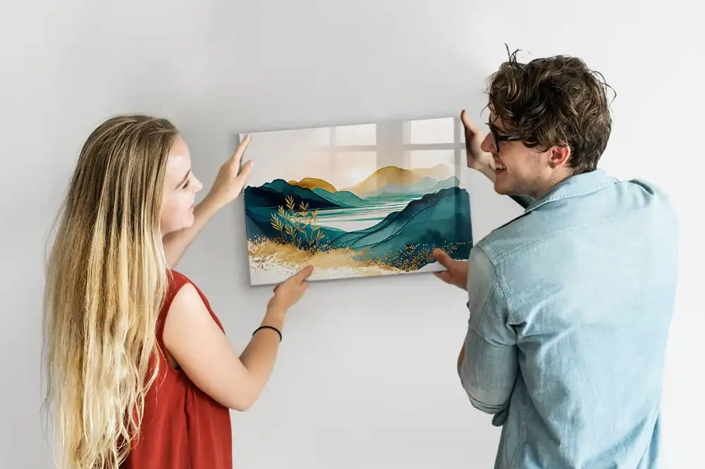 Tableau magnétique paysage de montagne