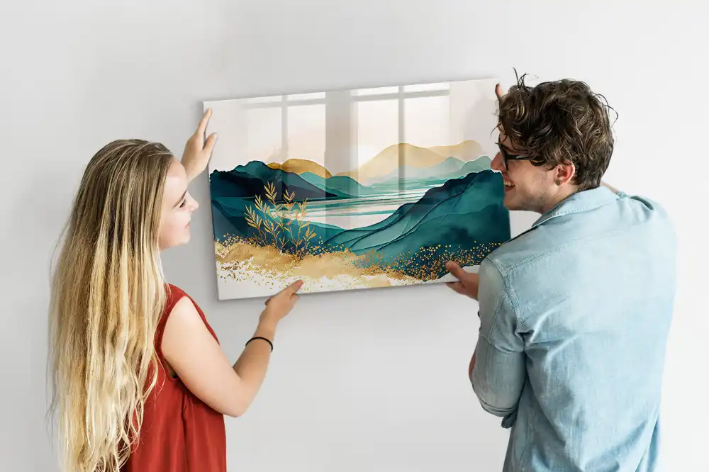 Tableau magnétique paysage de montagne