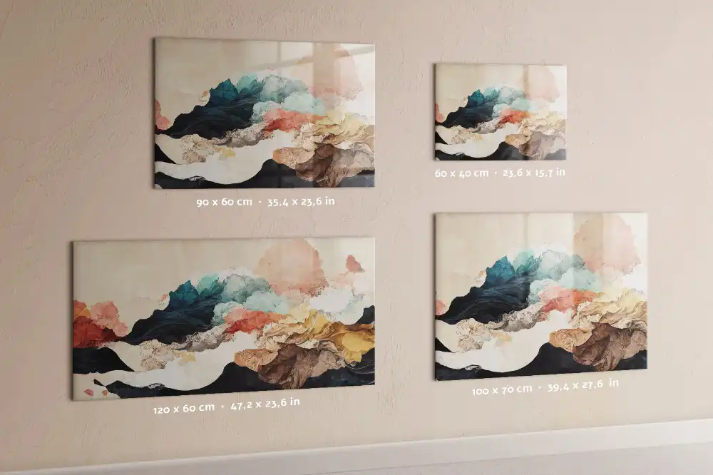 Tableau en verre magnétique motif paysage artistique