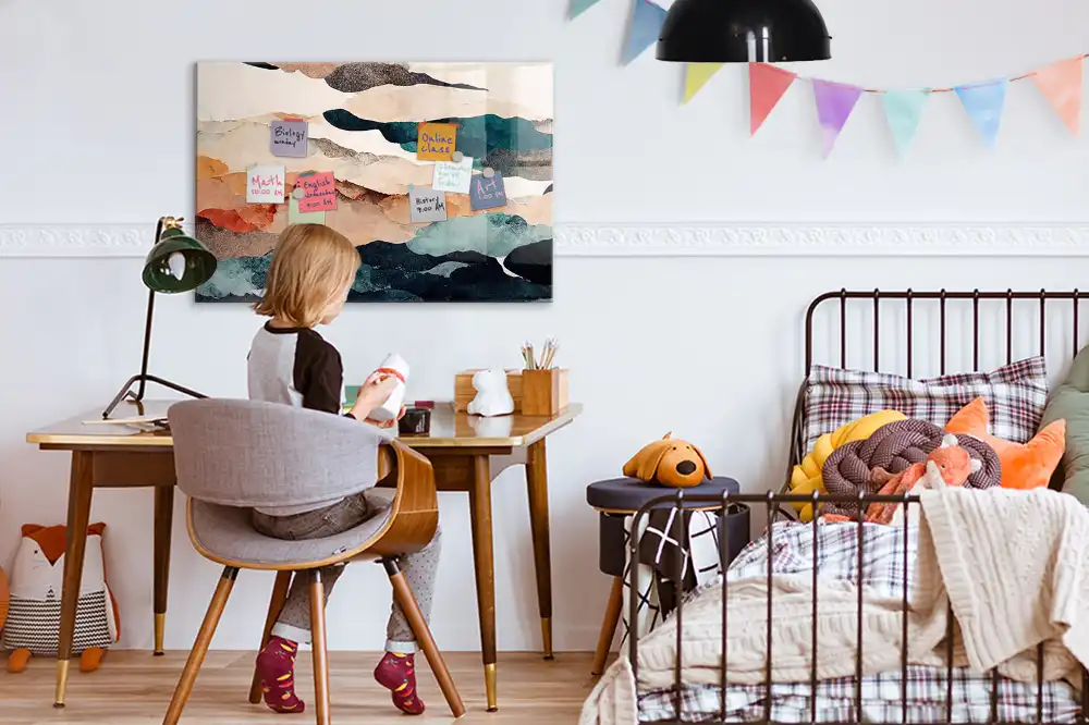 Tableau mural magnétique paysage artistique