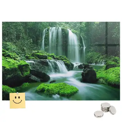 Tableau magnétique en verre avec motif de cascade dans la mousse