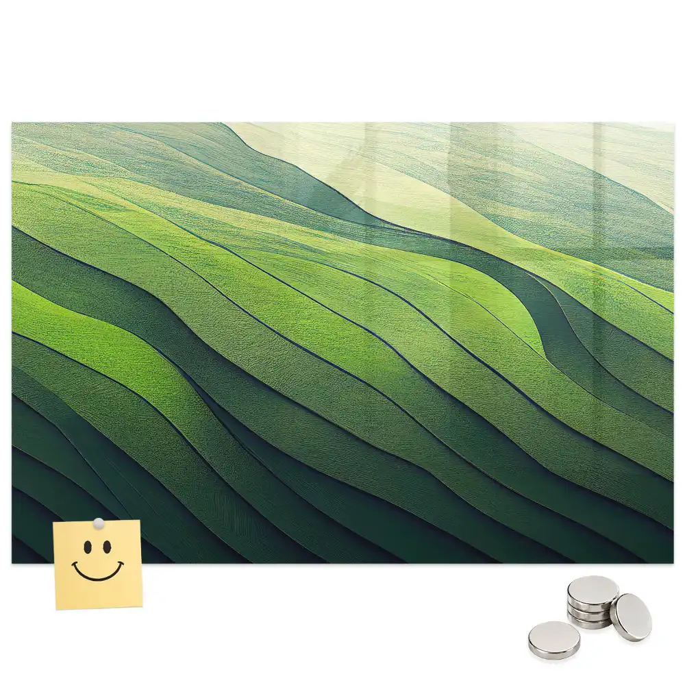 Tableau magnétique pour magnets motif résumé des champs verts