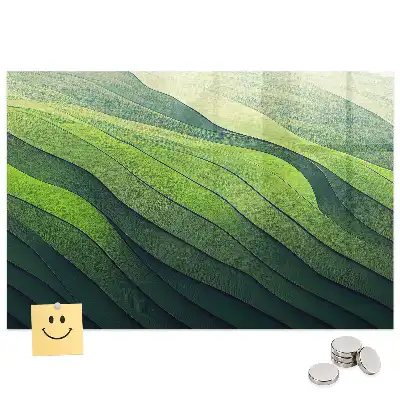 Tableau magnétique pour magnets motif résumé des champs verts