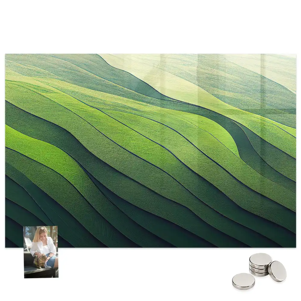 Tableau magnétique pour magnets motif résumé des champs verts