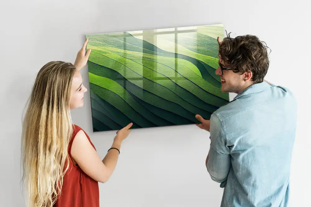 Tableau magnétique pour magnets motif résumé des champs verts