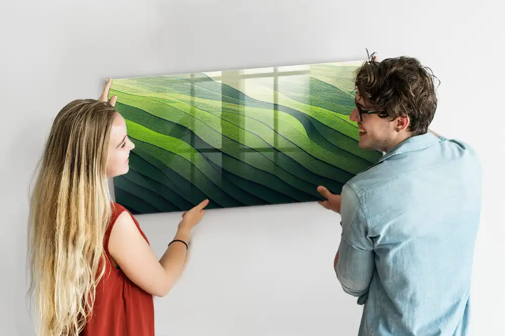 Tableau magnétique pour magnets motif résumé des champs verts