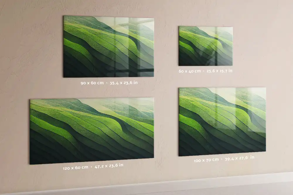 Tableau magnétique pour magnets motif résumé des champs verts