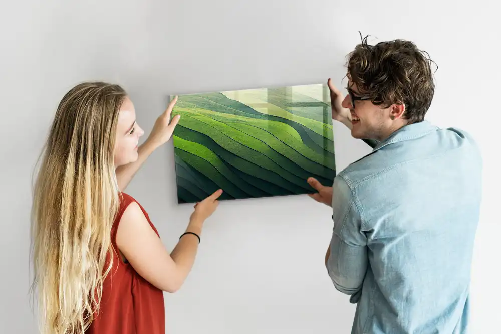 Tableau magnétique pour magnets motif résumé des champs verts