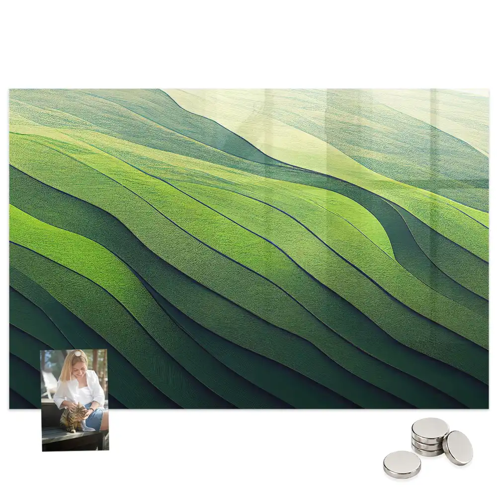 Tableau magnétique pour magnets motif résumé des champs verts