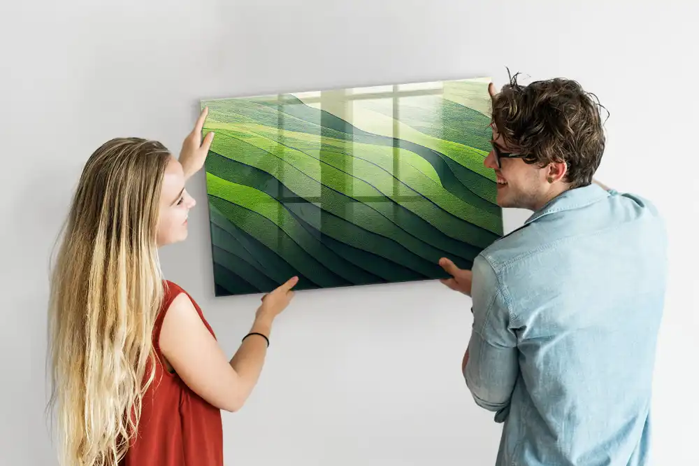 Tableau magnétique pour magnets motif résumé des champs verts