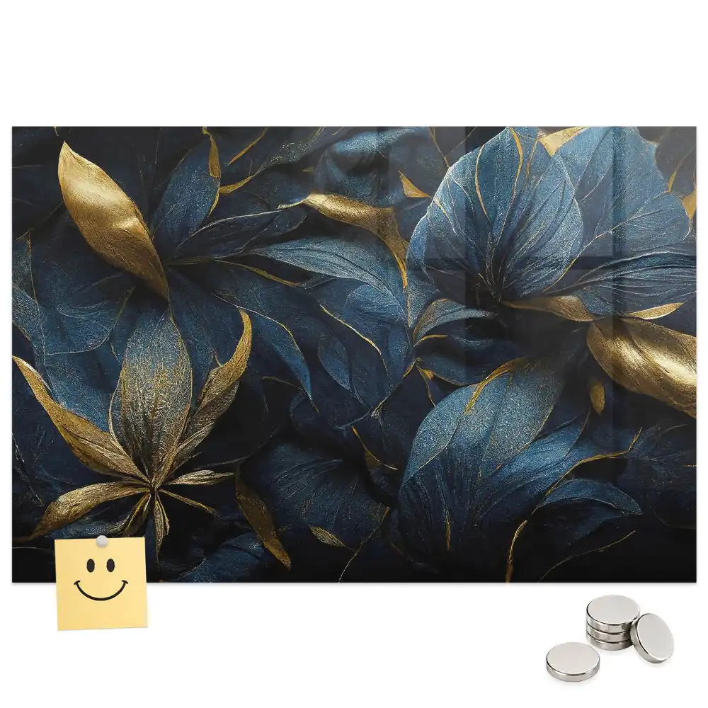 Tableau magnétique en verre avec motif floral ornemental