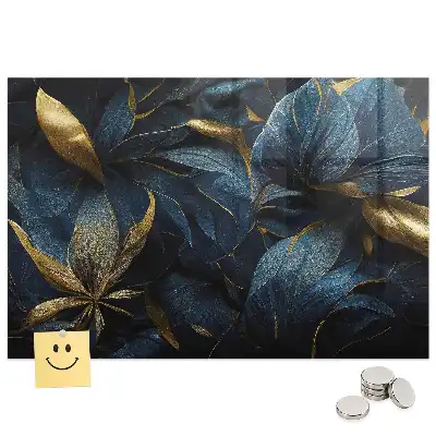 Tableau magnétique en verre avec motif floral ornemental